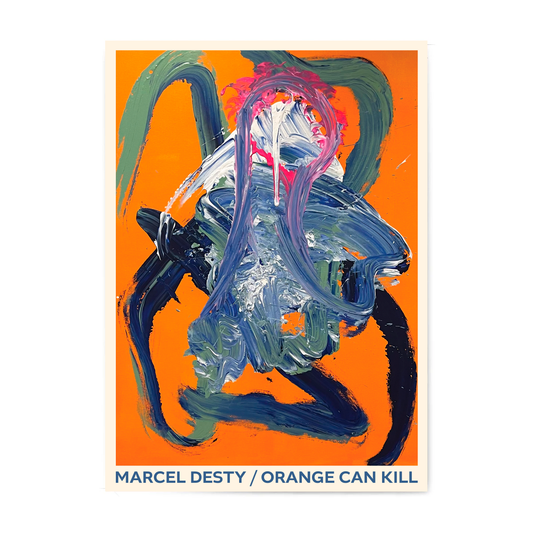 Kunstplakat af værket Orange Can Kill af kunstner Marcel Desty