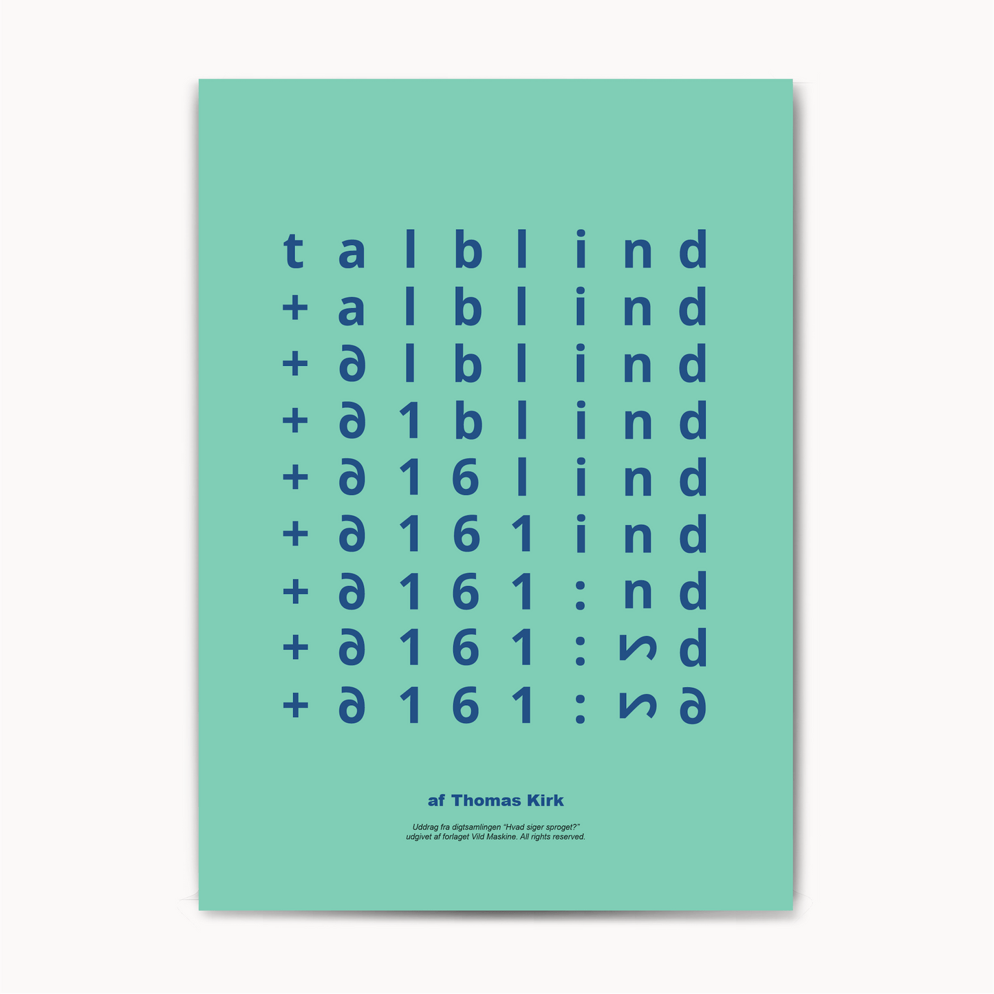 Kunstplakat / Talblind - plakatcentralen