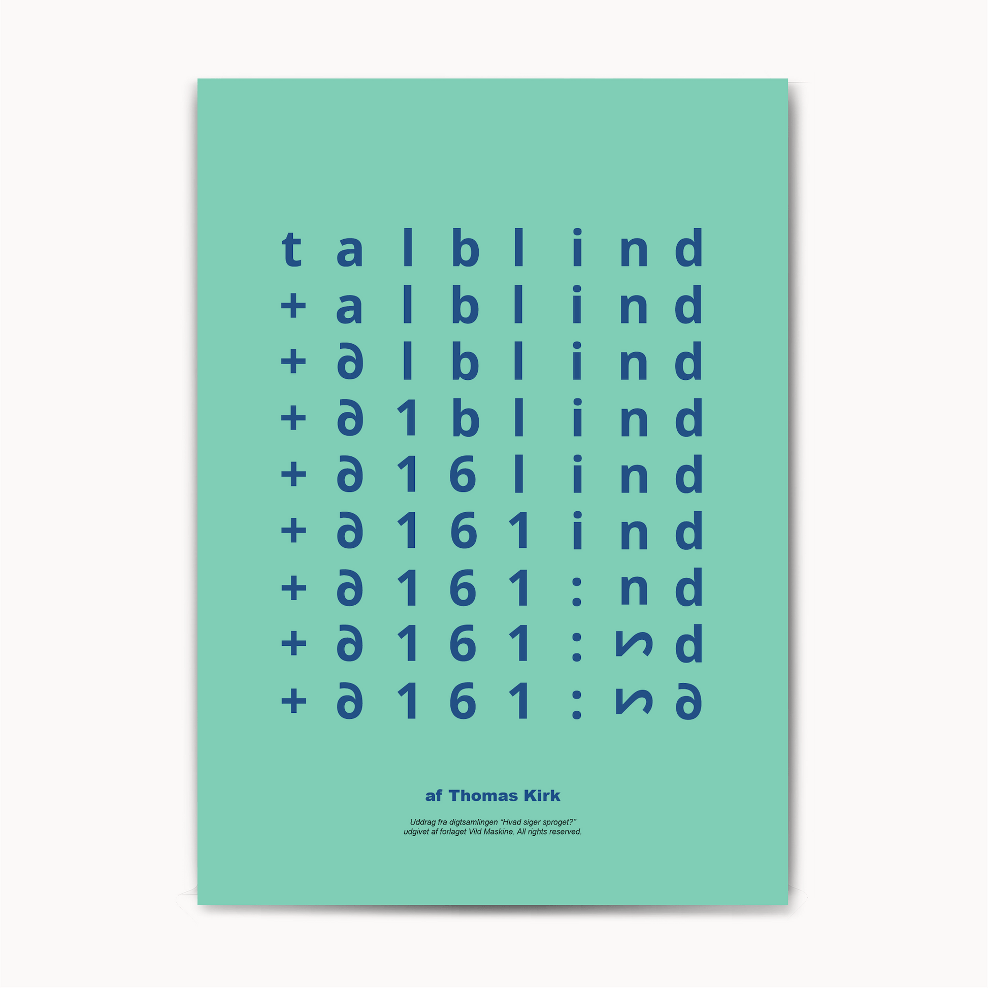 Kunstplakat / Talblind - plakatcentralen